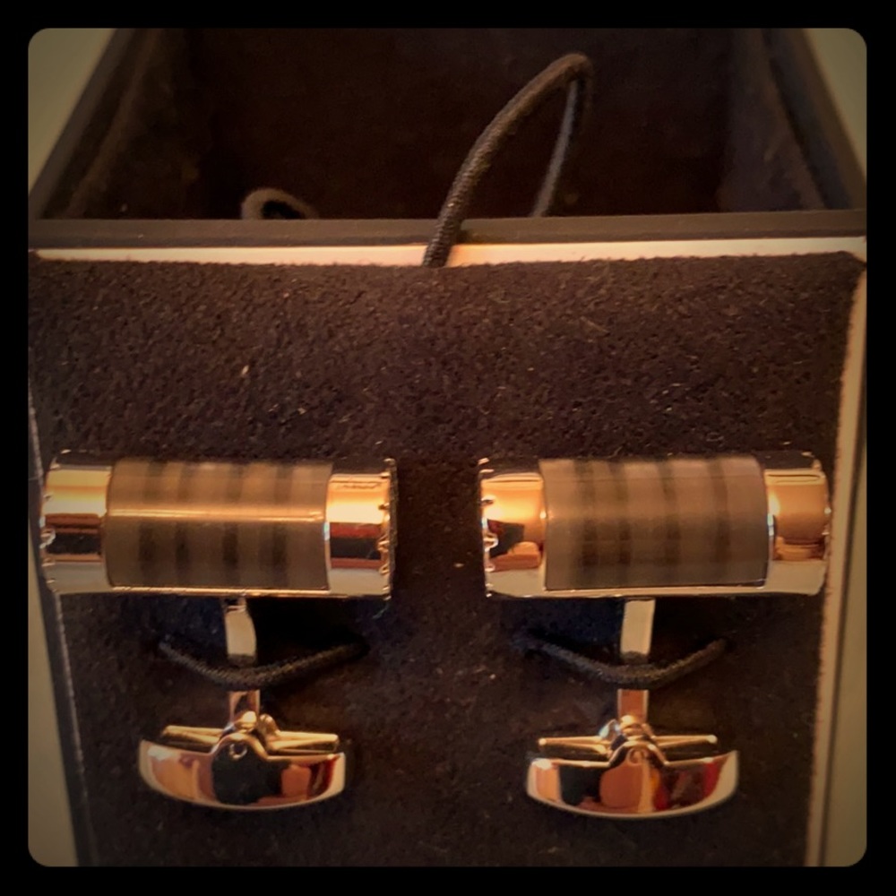 Solid silver cuff links